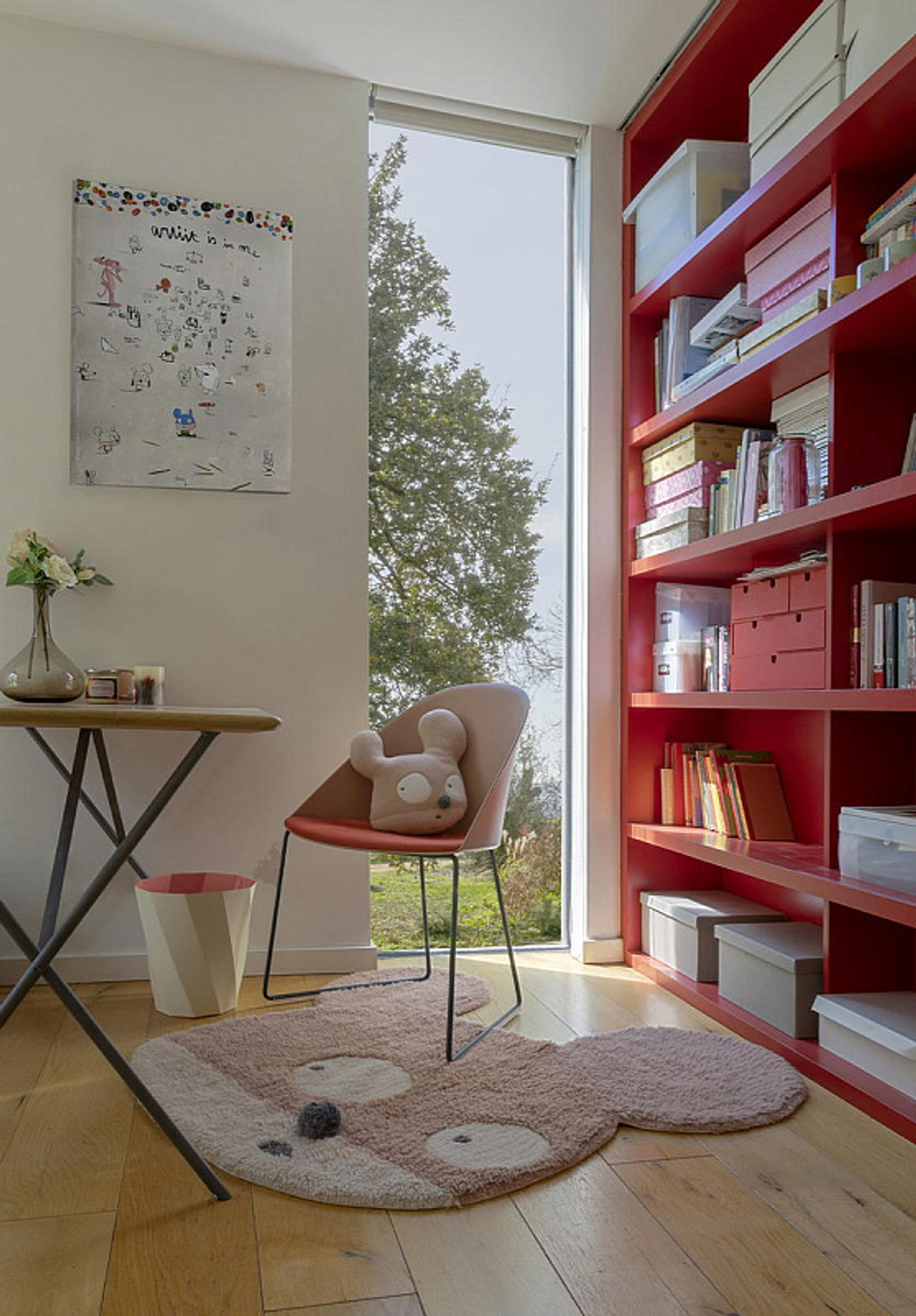 Шерстяной стираемый ковер Lorena Canals Miss Mighty Mouse 100х120 см