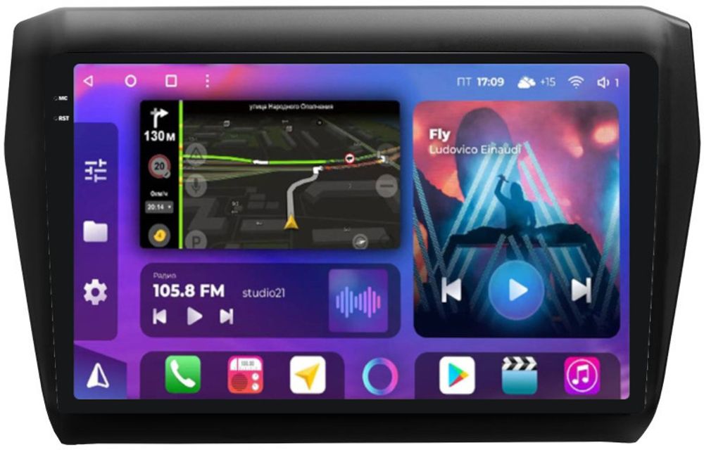 Магнитола для Suzuki Swift 2016-2022 - FarCar XXL179-2M QLED+2K, Android 12, ТОП процессор, 8Гб+256Гб, CarPlay, 4G SIM-слот