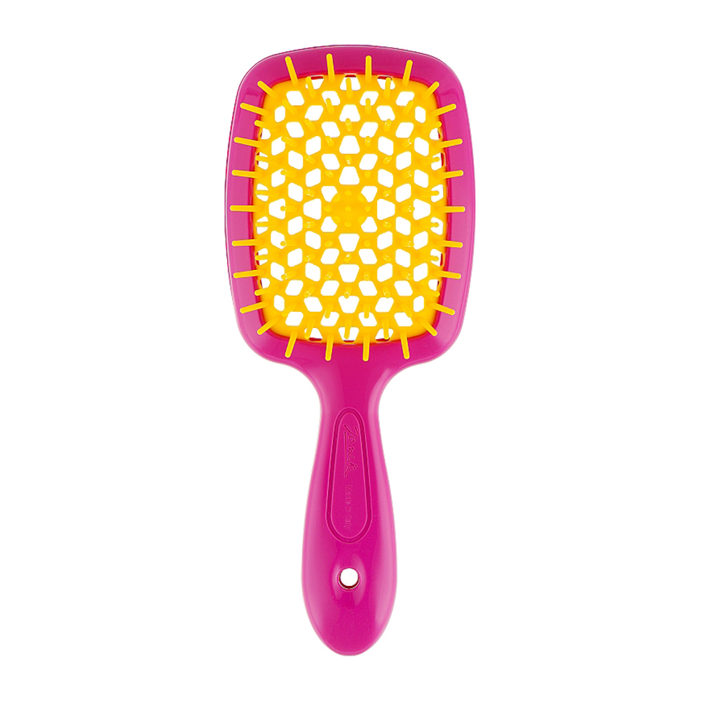 Расческа для волос Janeke Superbrush - розовая с жёлтым