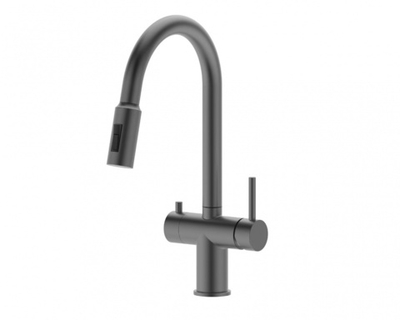 15060-G Смес. од. для кухни с ВЫД. лейкой и подк. ФИЛЬТ. (ГРАФИТ)  ViEiR (10/1шт)