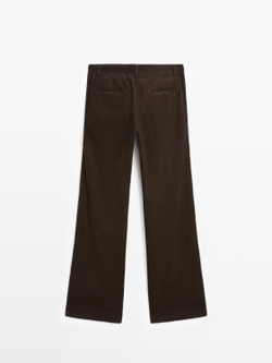 Massimo Dutti Расклешенные вельветовые брюки, шоколадный