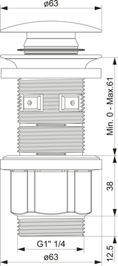 Донный клапан для раковины EWRIKA HFEW06030 универсальный, матовый черный