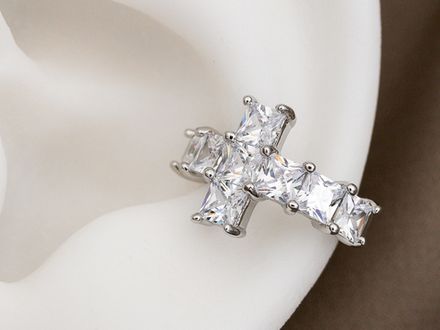 Кафф "Крест", со стразами