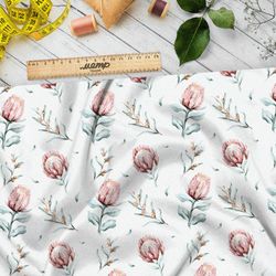 Ткань муслин цветок на стебле