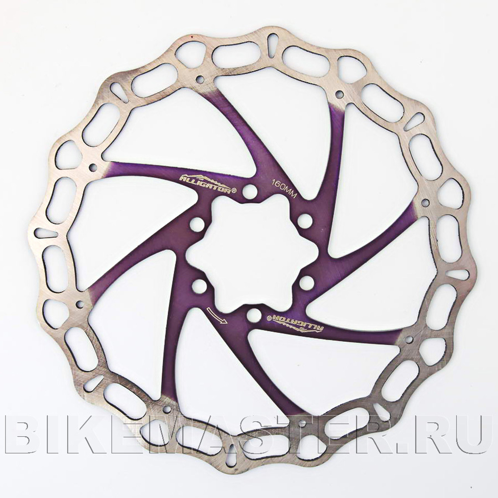 Тормозной диск Alligator Crown 203mm + болты Фиолетовый