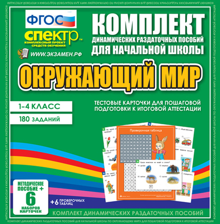 Комплект тестовых карточек для пошаговой подготовки к итоговой аттестации. Окружающий мир 1-4 кл.