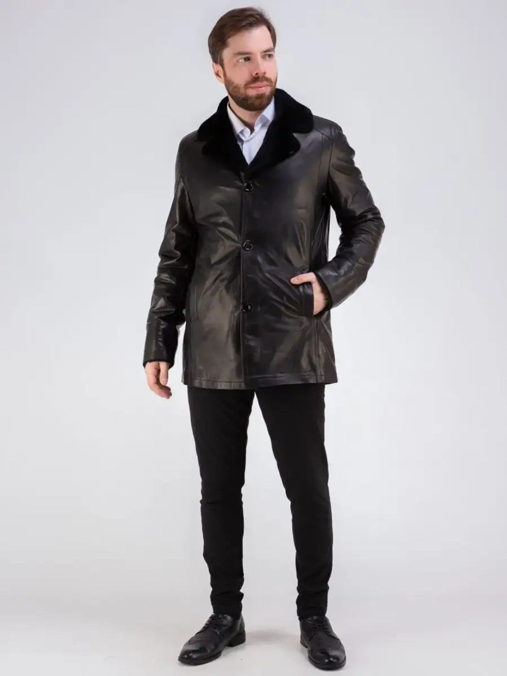 Дубленка мужская натуральная с мехом куртка зимняя Турция