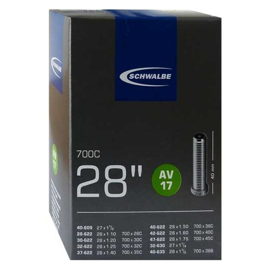 Камера 28-29" авто 05-10929440 AV17 28/47-622/635 WP 28х1.10-1.75 (без коробки, для сервисов) AGV 40mm SCHWALBE