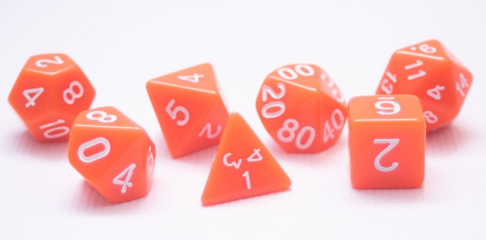 Одноцветный набор кубиков для D&amp;D оранжевый