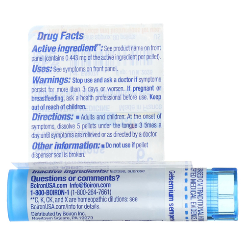 Boiron, Gelsemium Sempervirens, 6C, средство от стресса, примерно 80 гранул