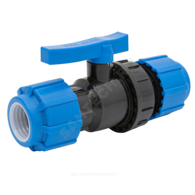 Кран шаровой компрессионный ПЭ Дн 63 Ру16 ТПК-АКВА 555220063