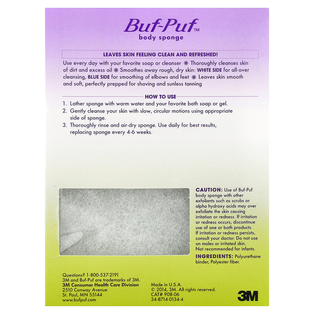 Buf Puf, спонж для тела, 1 двухсторонний спонж в виде слезы