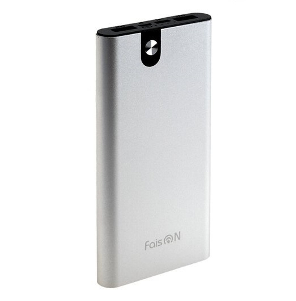 Power Bank 10000mAh, Faison FS-PB-905, серебряный