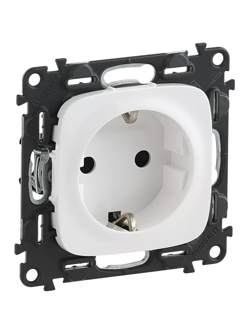 Розетка Legrand ALLURE с з/к безвинтовой зажим белый 753721