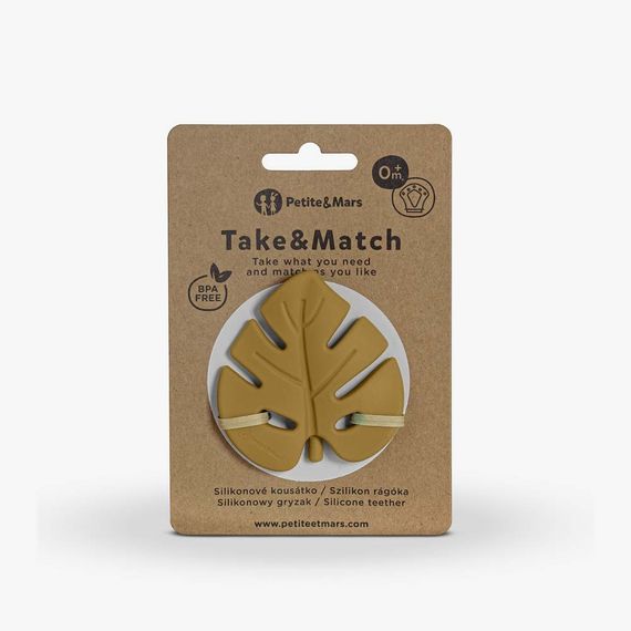Damaq qaşıyıcı\PETITE&amp;MARS Silicone teether TAKE&amp;MATCH Intense Ochre 0m+