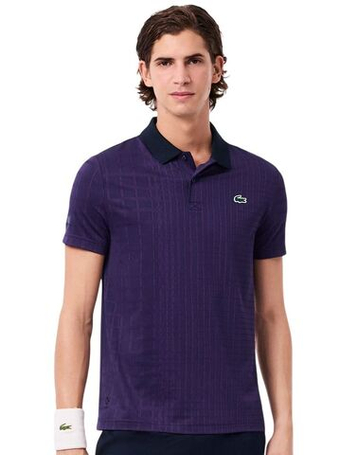 Мужское теннисное поло Lacoste Tennis x Daniil Medvedev - navy blue/purple