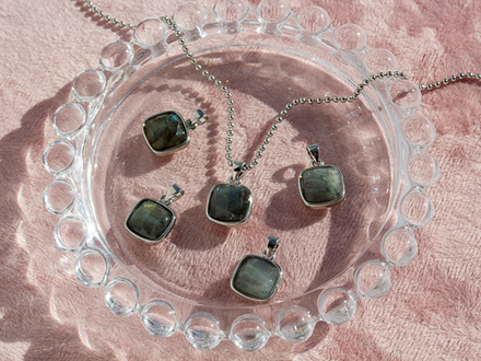 Подвеска Квадратная "Лабрадорит", 13,5мм