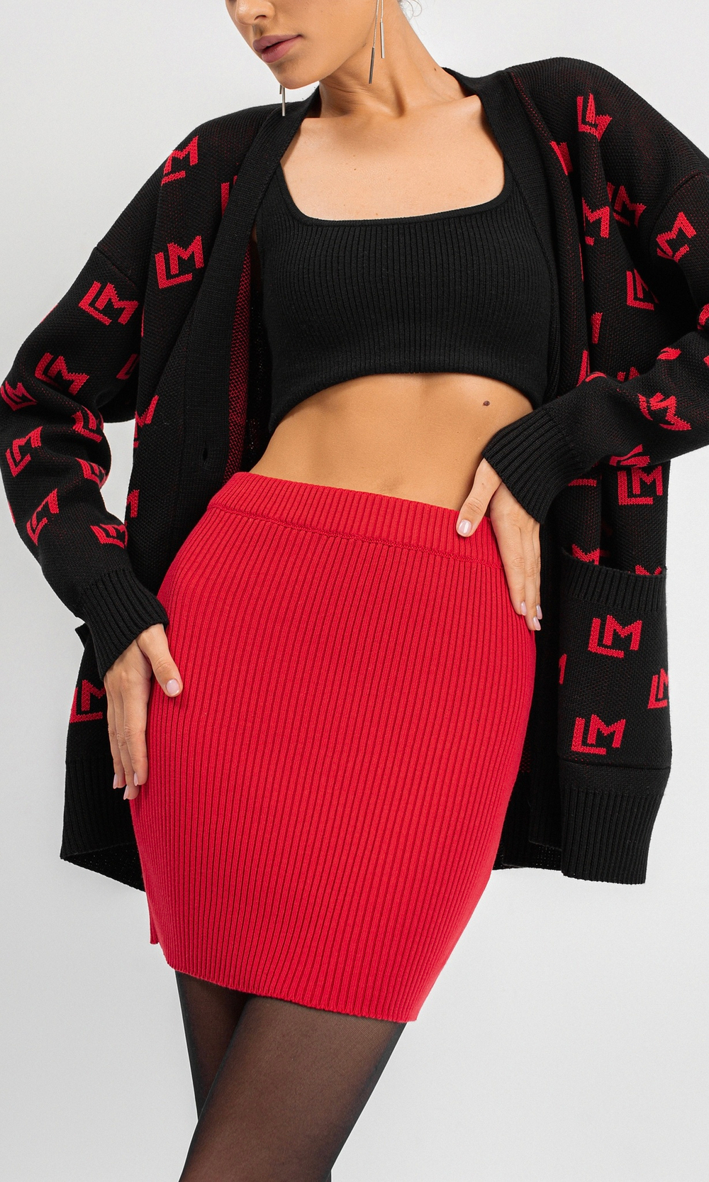 Юбка мини вязаная