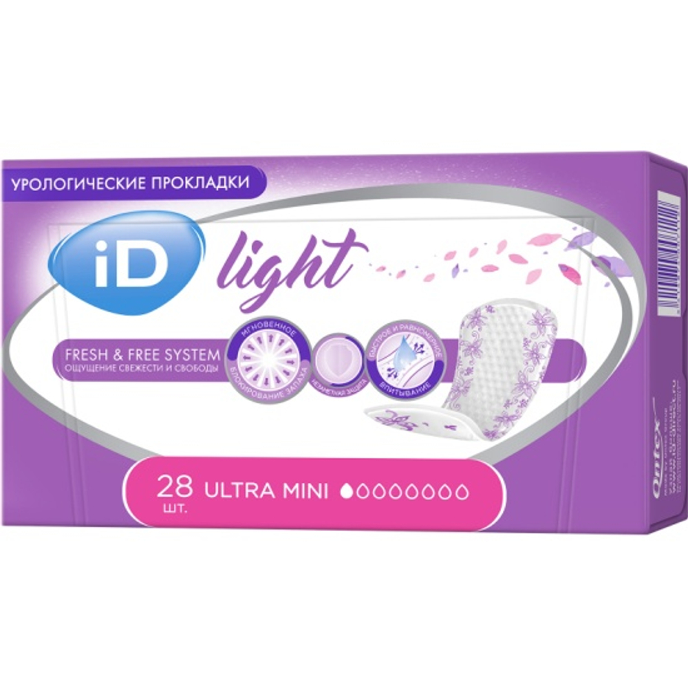 Прокладки урологические для женщин ID Light ULTRA mini 28 шт/уп ЧЗ