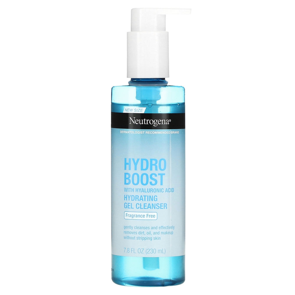 Neutrogena, Hydro Boost с гиалуроновой кислотой, увлажняющий очищающий гель, без отдушек, 230 мл (7,8 жидк. Унции)