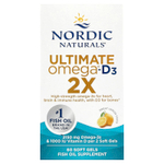 Nordic Naturals, Ultimate Omega®-D3 2X, отличный лимон, 60 мягких таблеток