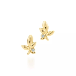 Серьги из жёлтого золота с бриллиантами, Tiffany💠 olive .