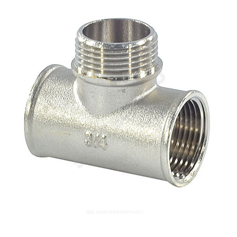 Тройник латунь никель Ду 20 (3/4") ВР/НР/ВР SantechSystems