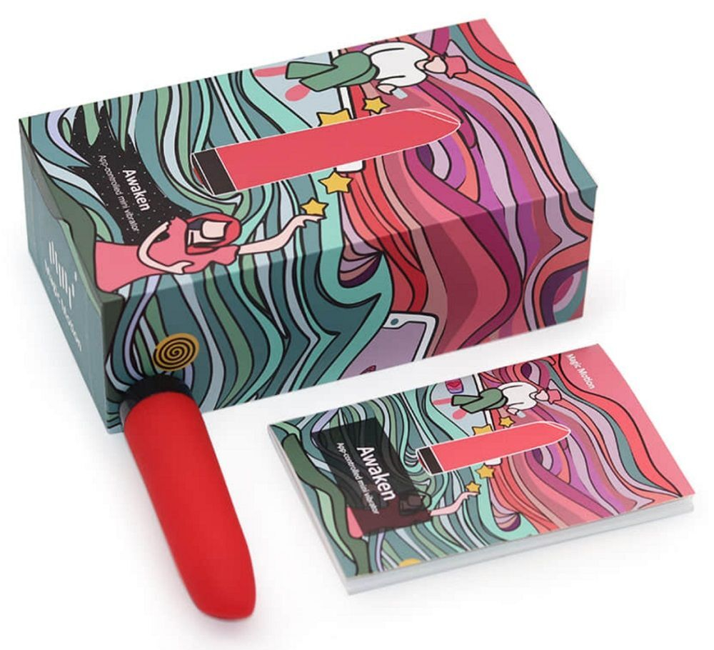 Красный мини-вибратор Awaken со скошенным кончиком - 10 см. (Цвет: красный)