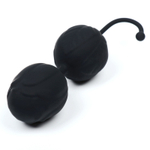 Черные вагинальные шарики с мягким хвостиком (Цвет: черный)