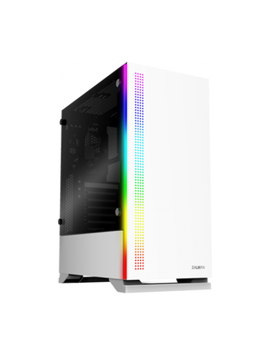 ZALMAN S5, ATX, WHITE, WINDOW, 2xCOMBO (3.5" or 2.5"), 4x2.5", 2xUSB2.0, 1xUSB3.0, FRONT 1x120mm, REAR 1x120mm RGB