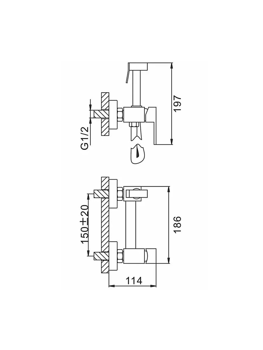 Гигиенический душ со смесителем FRAP F7504-5