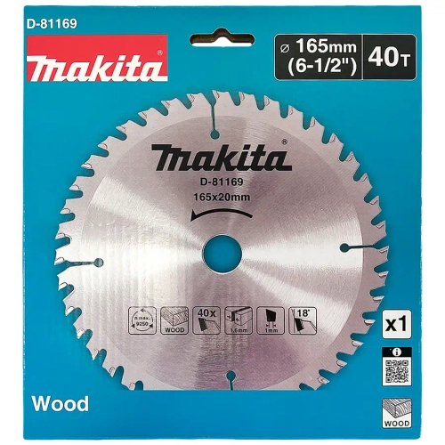 Пильный диск для дерева, 165x20x2/1.6x40T Makita D-81169