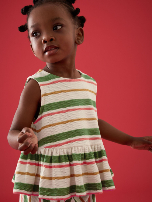 Топ и брюки в комплекте для девочки Next E51-371, Бежевый, Зеленый