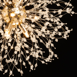 Люстра подвесная De City Адриатика, 9 LED ламп G9, до 26 кв м, золотая