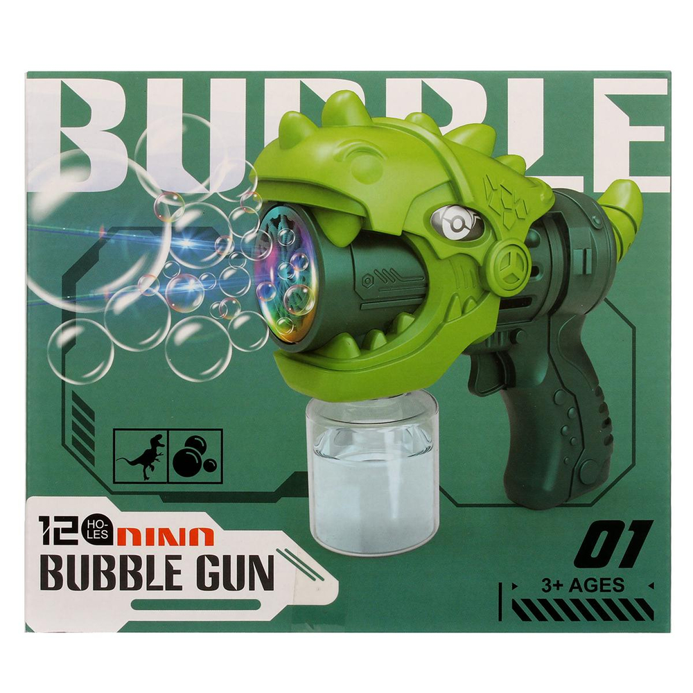 Пистолет 17х16 см, автоматические пузыри, свет, 3 цвета, с-30090