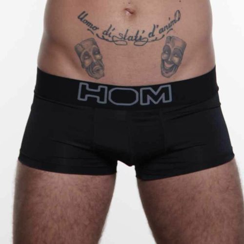 Мужские трусы хипсы черные с черной резинкой HOM Night Therapy Trunk Black