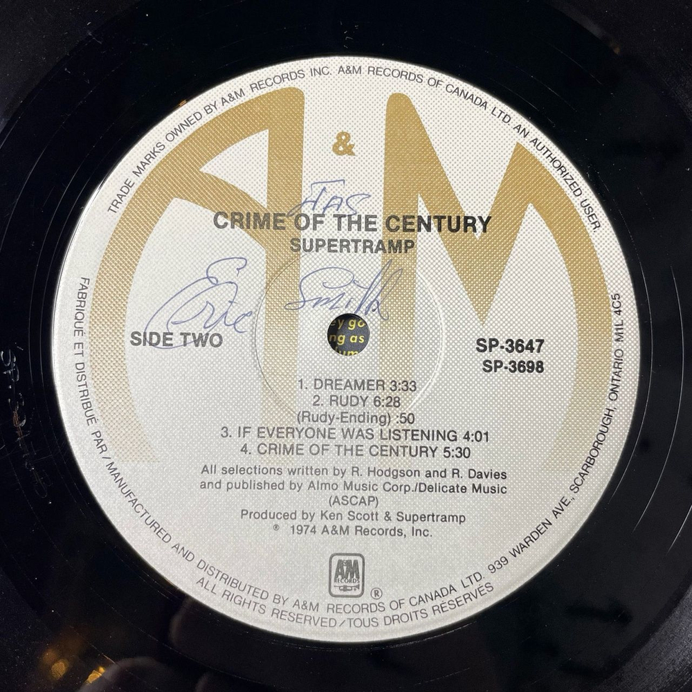 Винтажная виниловая пластинка LP Supertramp Crime Of The Century (Canada 1974)