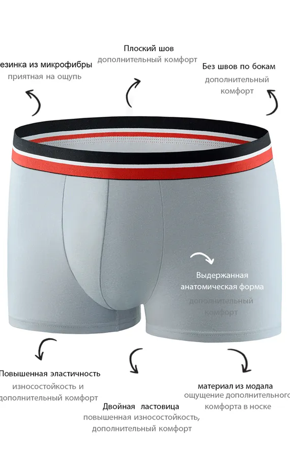 Мужские трусы BBM60 Серый