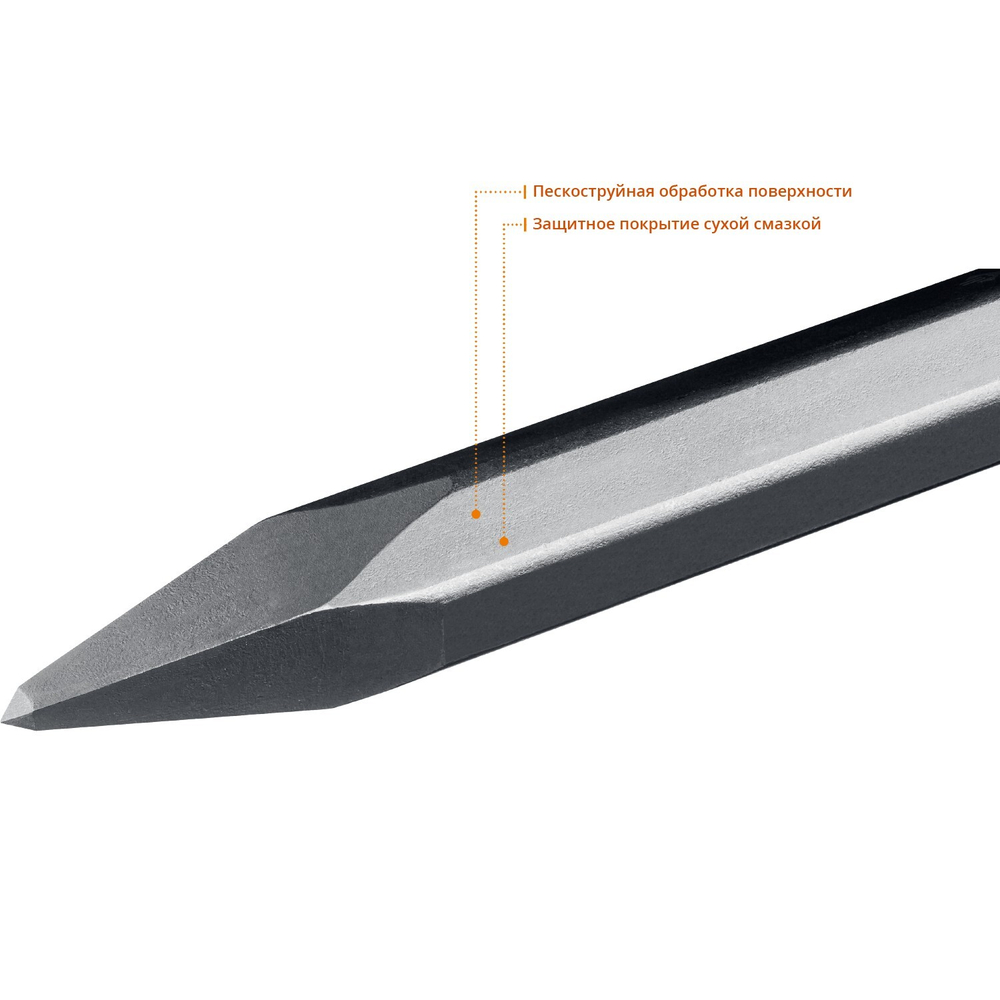 ЗУБР HEX 28,6 (Макита тип) Зубило пикообразное 400 мм