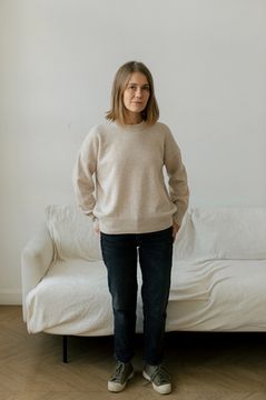 Джемпер Л.Т., 100% шерсть ягнёнка, цвет белый оникс.