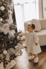 Платье из фланели для малышек «Сердечки», цвет белый