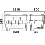 Изотермический контейнер 480 л с крышкой Анион 480 л.(1210x800x845см;синий) - арт.559522
