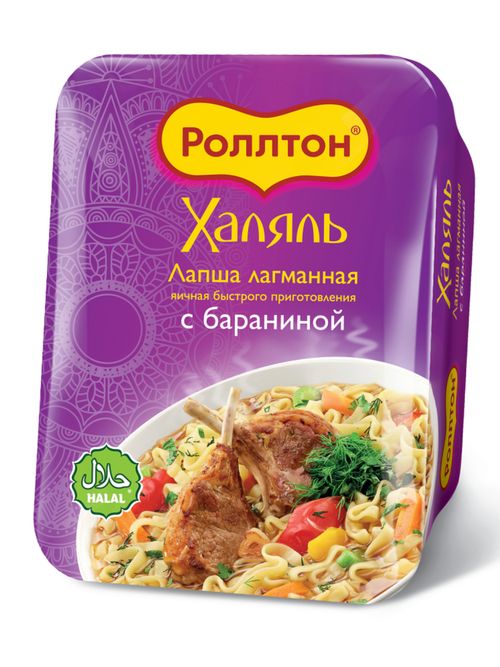 Лапша Роллтон Халяль лагманная с бараниной 90 г