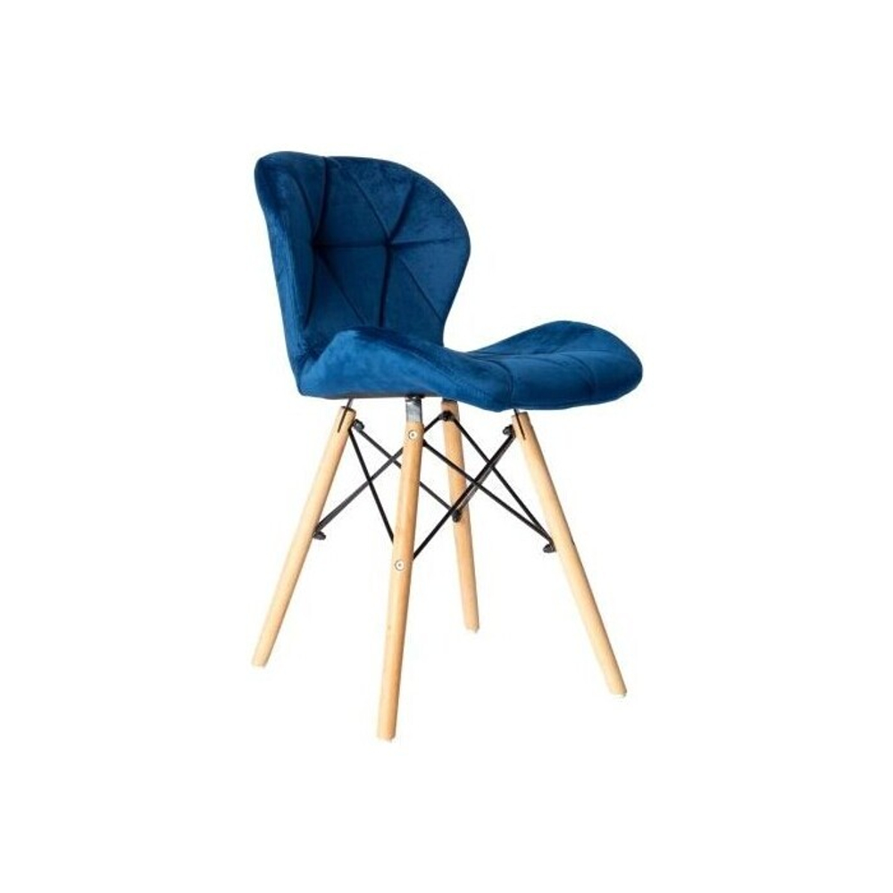 Стул  Turin в стиле Eames синий велюр