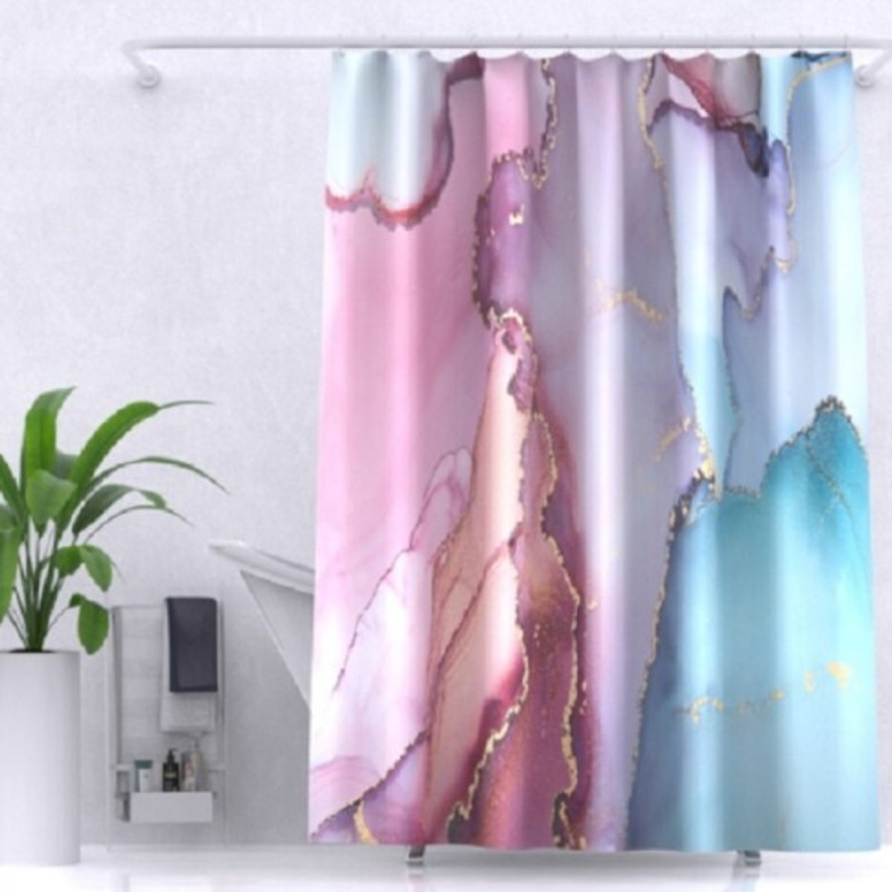 Штора для ванной комнаты ZALEL 180*200 полиэстер с утяжелителем Marble YT-Marble152