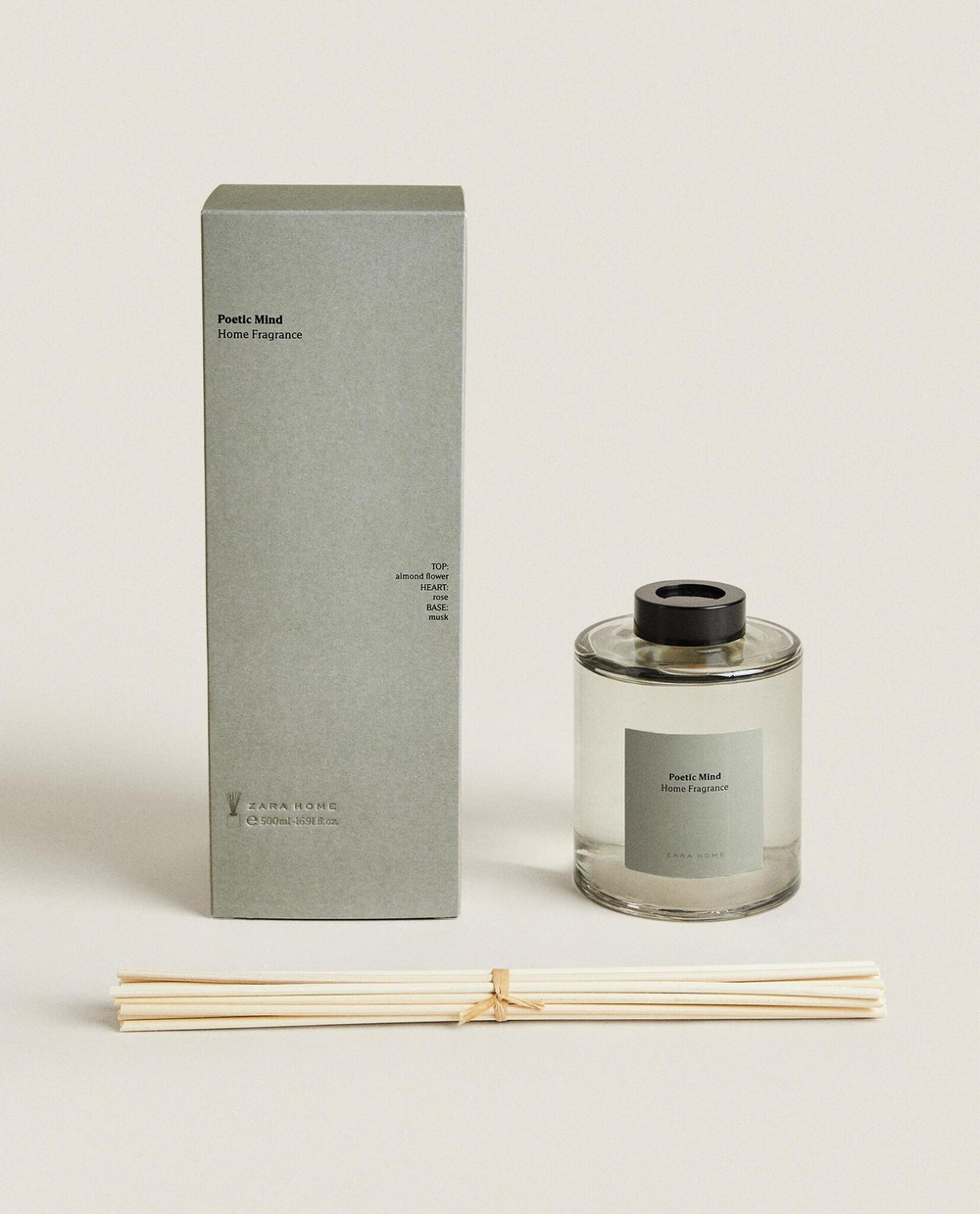 Zara Home POETIC MIND REED DIFFUSERS — ароматический диффузор с тростниковыми палочками, Поэтический Разум, 500 мл