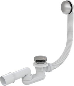 Сифон A507KM для ванны комплект click/clak с заниженным сифоном металл/металл
