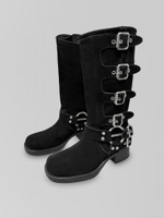 Сапоги FE33-1 замшевые с ремешками по всей длине