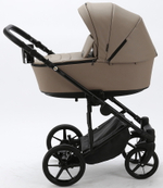 Детская коляска Adamex Zico Deluxe 3 в 1 Z-SA09 ТЕМНО-БЕЖЕВАЯ КОЖА