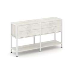 Shelf System Двухсекционный стеллаж двухярусный с ящиками SN.STM-222 Дуб Наварра/Металл Белый 1590*4